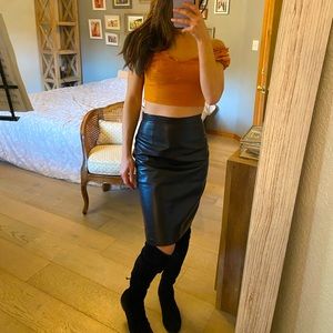 Roberto cavalli leather skirt xs